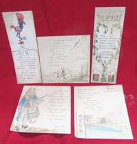 lot de 5 menus - 1911- 1926-