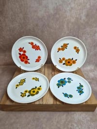 Lot 4 assiettes à dessert Arcopal Lotus vintage années 70 – 4 coloris