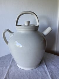 Grande gargoulette, chevrette en grès émaillé Digoin