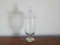 ANCIEN POT Bocal à Pharmacie ou Décoratif ? en VERRE avec Couvercle