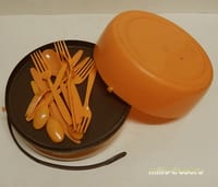 Set CAMPING PIQUE-NIQUE marque OLOT couleur orange VINTAGE 70'