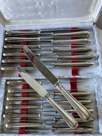 24 couteaux en métal argenté Ercuis, modèle Auteuil
