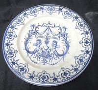 Assiette Ancienne Jules Vieillard Bordeaux JV & Cie Moustiers XIXe - 22 cm