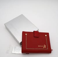 portefeuille Thierry Mugler en cuir vachette carmin modèle Dolly PM1