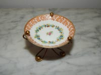 ANCIEN BAGUIER en PORCELAINE de Sévres Paris ? Décor Peint Main XIXéme