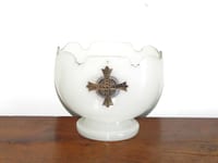 ANCIEN VASE D'AUTEL en OPALINE Savonneuse St Louis Baccarat ? époque CHARLES X