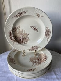 Assiettes demi-creuses Luneville K&G modèle Rocaille