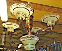 Lustre Suspension vintage 5 lumières années 50 ou 60 haut 62 diam 65 cm
