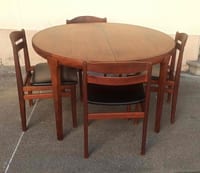 Table teck + 4 chaises de Niels Vodder Design scandinave Années 60