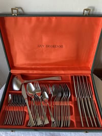 Ménagère 48 pieces en inox Guy Degrenne, vintage, modèle Jet, Space Âge