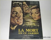 Affiche la mort en ce jardin avec SIGNORET VANEL du réalisateur Luis BUNUEL 1956
