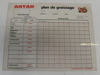 Ancien panneau ANTAR PLAN de GRAISSAGE avec les préconisations - Vintage Gaulois