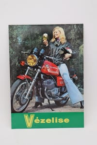 Plaque publicitaire bière Vézelise – Moto Motobécane 350 – Vintage