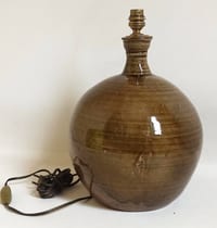 Grande lampe en grès émaillé, signée Alain Magne, la Borne Années 70