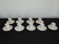 9 ANCIENS COQUETIERS en PORCELAINE époque LOUIS PHILIPPE