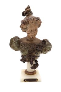 Buste de femme « Églantine » – Fonte polychrome vers 1880 – H. St Lerche
