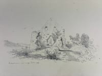 Dessin original milieu XIXe, Château de Vieille Cour, Oudon, Loire-Atlantique