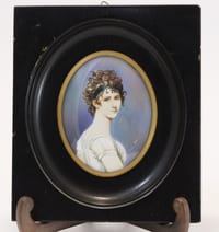 Peinture miniature XIXème portrait Mme Recamier Juliette d’après David