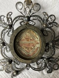 Grand reliquaire en filigrane d’argent, 5 reliques, XVIIIème, début XIXème