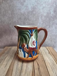 Pichet barbotine Saint-clément Chameau n°1000-4 – décor orientaliste