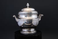 Sucrier couvert ERCUIS métal argenté style Louis XVI perles gland