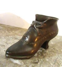 chaussure bronze- objet décoratif de vitrine