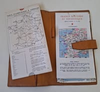 Ensemble FOLDEX Carte FRANCE routière et touristique + Table kilométrique 1960