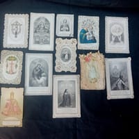 canivets anciens Lot De 12 images religieuses- vierge- saints- croix- jesus....