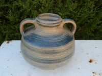 ANCIEN VASE en Grès à Deux Anses Signé GRES Des CAPUCINS SALINS France