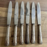 Lot 6 Couteaux Métal Argenté