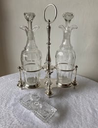 Serviteur en métal argenté et cristal, poinçons Christofle, fin XIXème