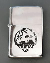 1987 BRIQUET ZIPPO BDC TRIEUX CEP Mururoa Tahiti Porte Hélicoptères ORIGINAL