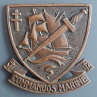 Badge Béret Commandos Marine BRONZE ORIGINAL Chauvet 1943 Insigne AB Paris 1970