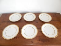 6 ANCIENNES ASSIETTES Plates PORCELAINE Limoges L. Bernardaud & Cie  Liseré Doré