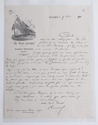 Lettre autographe signée ALBERT BOURDAS Saint-Malo 1900 Le Vieux Corsaire
