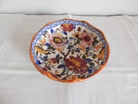 ANCIEN Plat Saladier en Faïence de GIEN à Décor PIVOINE Signé