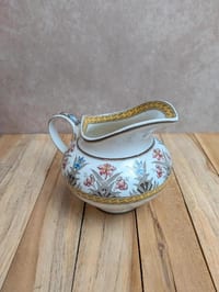 Ancien pot à lait Sarreguemines U&c – Terre de fer – Modèle Derby polychrome