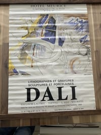 affiche ancienne. DALI.  L Unicorne Laser Hôtel Meurice 1984