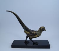 Régule patine bronze animalier faisant style Art Déco pheasant bird spelter