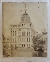 PHOTO ANCIENNE ORIG. EXPOSITION UNIVERSELLE PARIS 1889 PAVILLON INDUSTRIE DU GAZ