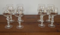 8 SUPERBE ANCIEN Verres à VIN en CRISTAL de BAYEL Bacchus Vénus