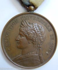 Médaille Exposition Universelle 1878 Paris Admission ORIGINAL FRENCH EXPO MEDAL