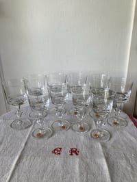 10 Verres à pied bourguignon de la cristallerie de Portieux