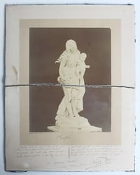 LA FUGITIVE Photographie de sculpture d'Auguste Paris signée, Salon 1884, Arras