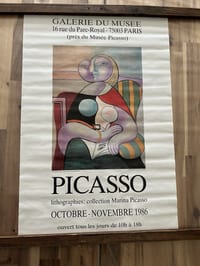 affiche ancienne. Picasso La Lecture Galerie Du Musée 1986