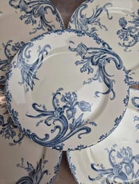 Lot de 6 assiettes terre de fer Clairefontaine – modèle Iris – fin Xixe