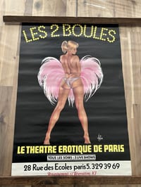 Rare affiche ancienne Aslan Les 2 Boules Théâtre Erotique De Paris