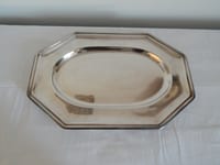 ANCIEN PLAT Art Déco en Métal Argenté GALLIA
