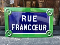 Ancienne plaque de rue émaillée Paris Montmartre RUE FRANCOEUR 18 eme 30X50 cm