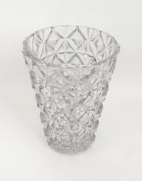 Grand vase en verre pressé moulé Années 60 Hauteur 30 cm